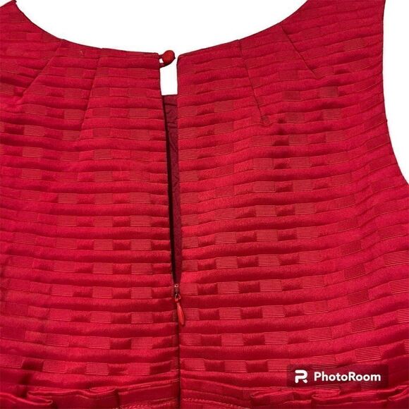 Maxandcleo Womens Dress Red 4 Pleated A Line Sleeveless Zip Back Side Pocket - Picture 4 of 4